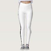 Aangepaste tekst Promotionele witte met zwarte str Leggings (Voorkant)