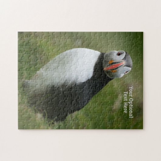 Aangepaste tekst Puffin-puzzel Legpuzzel (Horizontaal)