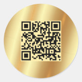 Aangepaste tekst QR Code Gold Upload uw Logo naar Ronde Sticker (Voorkant)