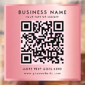 Aangepaste tekst QR Code Logo Roos Goud Glamour Raamsticker (Vel 2)