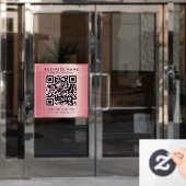 Aangepaste tekst QR-code logo Rose Gold Glamour Raamsticker (Kantoordeur)