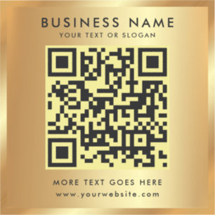Aangepaste tekst QR-code Logo Sjabloon Gold Glamou Sticker