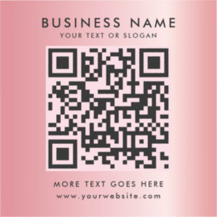 Aangepaste tekst QR Code Logo Sjabloon Roos Gold G Sticker