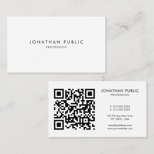 Aangepaste tekst QR-code Upload bedrijf Logo Moder Visitekaartje (Voorkant / Achterkant)