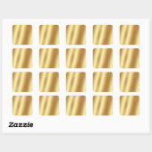 Aangepaste tekst QR-code upload logo glamour goud Vierkante Sticker (Vel)