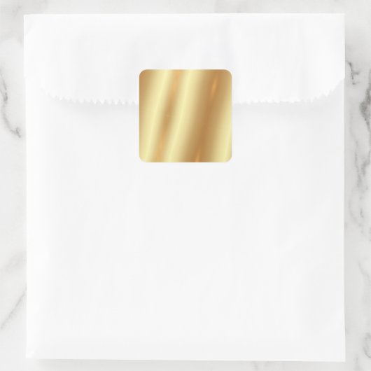 Aangepaste tekst QR-code upload logo glamour goud Vierkante Sticker (Tas)