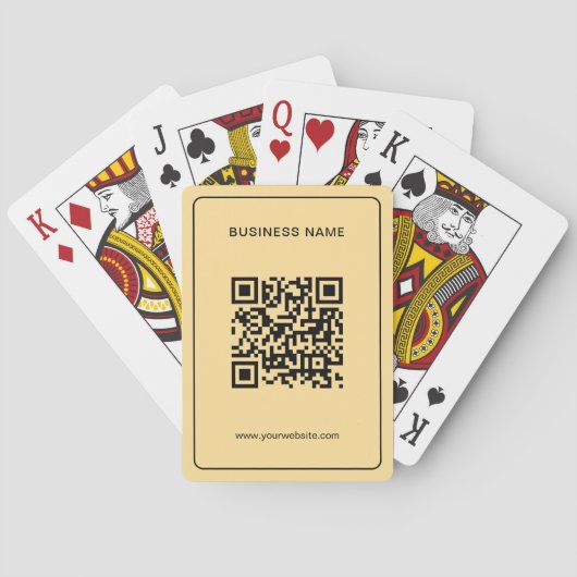 Aangepaste Tekst QR Code Upload Zakelijk Logo Goud Pokerkaarten (Achterkant)