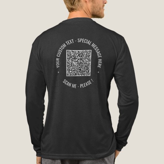 Aangepaste tekst QR-code Uw promotionele code Tri-Blend Shirt (Achterkant volledig)
