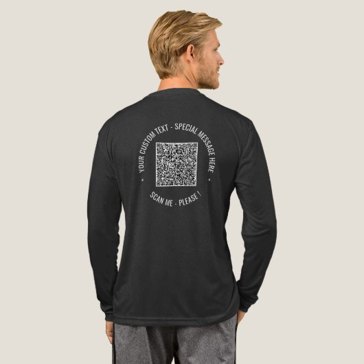 Aangepaste tekst QR-code Uw promotionele code Tri-Blend Shirt (Achterkant)