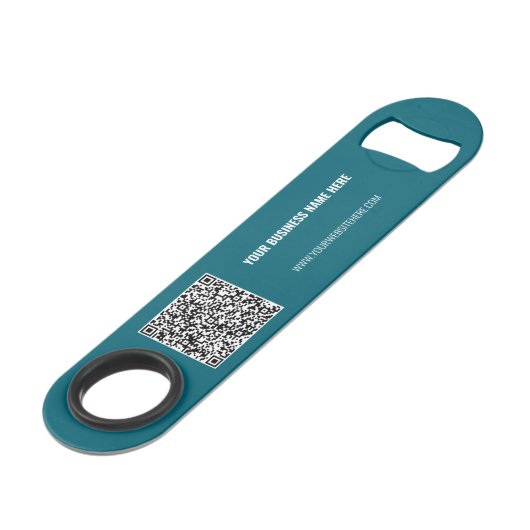 Aangepaste tekst QR-codebalk Key Sjabloon Speed Flessenopener (Achterkant Gekanteld)