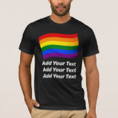 Aangepaste Tekst Rainbow Flag Gay Pride Vlag LGBT  T-shirt (Voorkant)