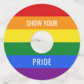 Aangepaste tekst Rainbow Flag wijnglas labels (Voorkant)