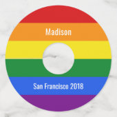 Aangepaste tekst Rainbow Flag wijnglas labels (Achterkant)