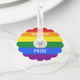 Aangepaste tekst Rainbow Flag wijnglas labels