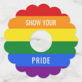 Aangepaste tekst Rainbow Flag wijnglas labels (Voorkant)