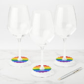 Aangepaste tekst Rainbow Flag wijnglas labels (Set)