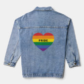 Aangepaste tekst Rainbow Heart Denim Jacket (Achterkant)