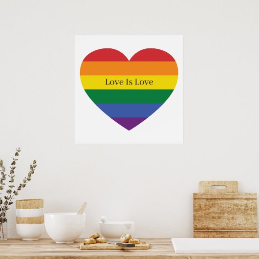 Aangepaste tekst Rainbow Heart Poster (Keuken)