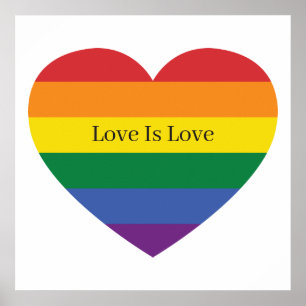 Aangepaste tekst Rainbow Heart Poster