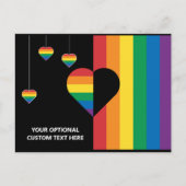 Aangepaste tekst Rainbow Hearts & Stripes Briefkaart (Voorkant)