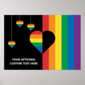 Aangepaste tekst Rainbow Hearts & Stripes Poster (Voorkant)