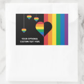 Aangepaste tekst Rainbow Hearts & Stripes Rechthoekige Sticker (Tas)