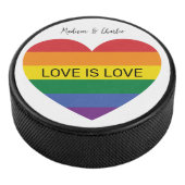 Aangepaste tekst Rainbow Love Hockey Puck (3/4)
