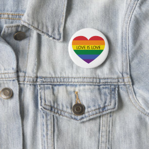 Aangepaste tekst Rainbow Love Ronde Button 5,7 Cm