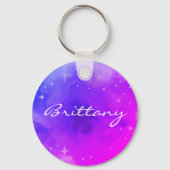 Aangepaste tekst Rainbow Ombre Galaxy Stars Nebula Sleutelhanger (Voorkant)