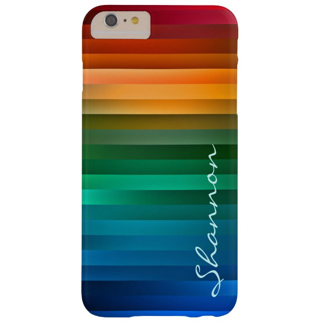 Aangepaste tekst Rainbow Stripe iPhone 6 hoesje (Achterkant)