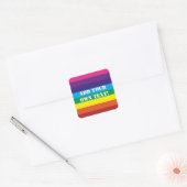 Aangepaste tekst Rainbow Stripes Sticker (Envelop)