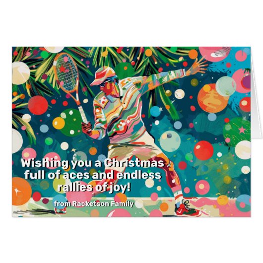 🎾🎄Aangepaste tekst, Rally in the Holiday Spirit! (Voorkant Horizontaal)