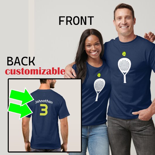 Aangepaste tekst, Real Padel Player T-shirt