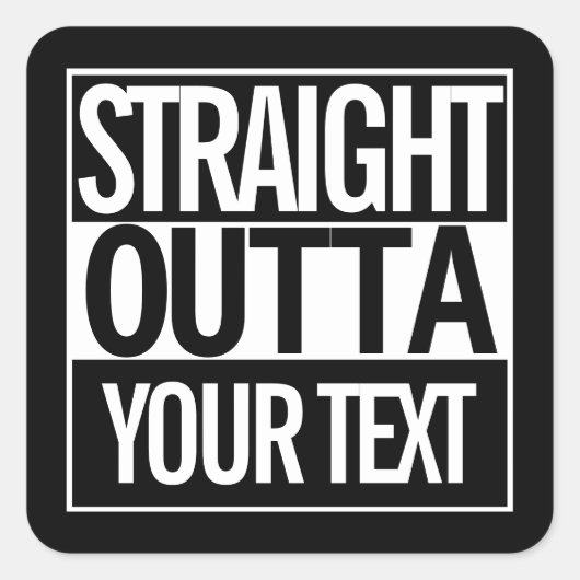 Aangepaste tekst Rechtstreeks uit uw stad Retro Zw Vierkante Sticker (Voorkant)