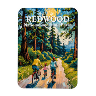 Aangepaste tekst Redwood Forest Familie Fietsen Kl Magneet