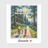 Aangepaste tekst Redwood Forest Familie Fietsen Kl Sticker (Vel)