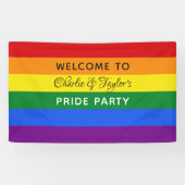 Aangepaste tekst Regelboog vlag banner (Horizontaal)