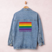 Aangepaste tekst Regenboog Vlag Denim Jacket (Hangar)
