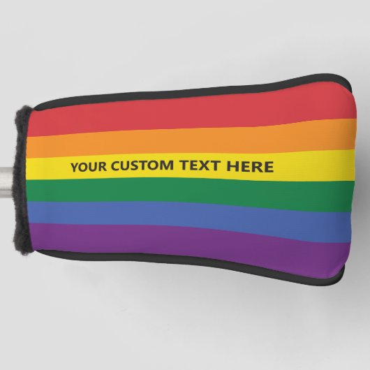 Aangepaste tekst Regenboog Vlag Golfheadcover (Voorkant)