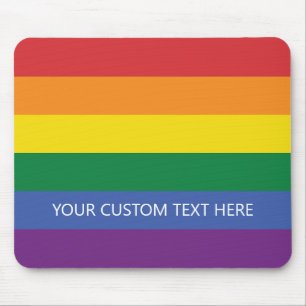 Aangepaste tekst Regenboog Vlag Muismat