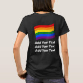 Aangepaste Tekst Regenboog Vlag Vliegen LGBTQ Gay  T-shirt (Achterkant)