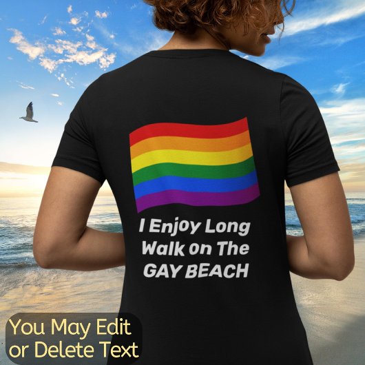 Aangepaste Tekst Regenboog Vlag Vliegen LGBTQ Gay  T-shirt