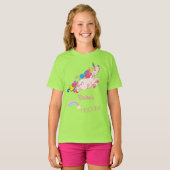 Aangepaste tekst / regenboogkawaii kleurige unicor t-shirt (Voorkant volledig)