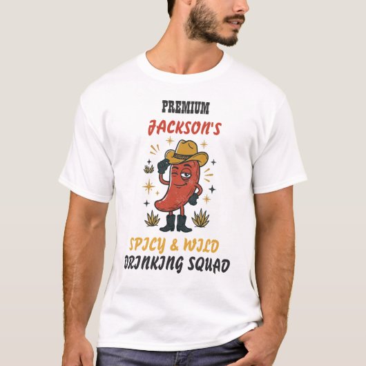 Aangepaste tekst Retro Chili Drinken T-shirt (Voorkant)