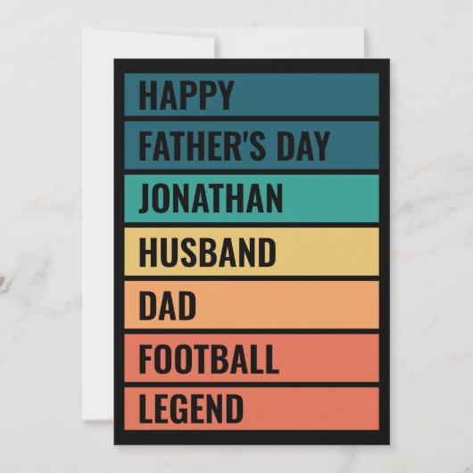 Aangepaste tekst Retro Football Lover Vaderdag Feestdagenkaart (Voorkant)