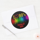 Aangepaste tekst Retro I Love 80's Muziek helemaal Ronde Sticker (Envelop)