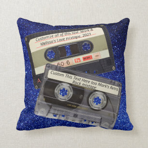 Aangepaste tekst Retro-liefdesmuziek Cassette Mi Kussen