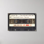 Aangepaste tekst / Retro Love Music Cassette Mixta Canvas Afdruk (Voorkant)