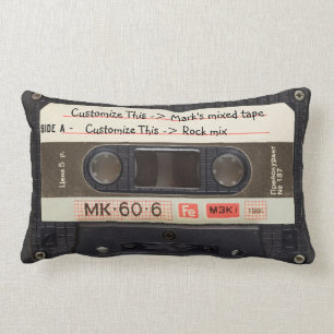 Aangepaste tekst / Retro Love Music Cassette Mixta Kussen