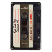 Aangepaste tekst / Retro Love Music Cassette Mixta Magneet (Verticaal)